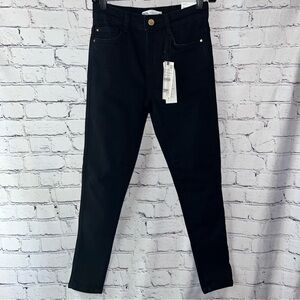 Zara NWT Women’s Black‎ Mid Rise Skinny Black Jeans Size 4
